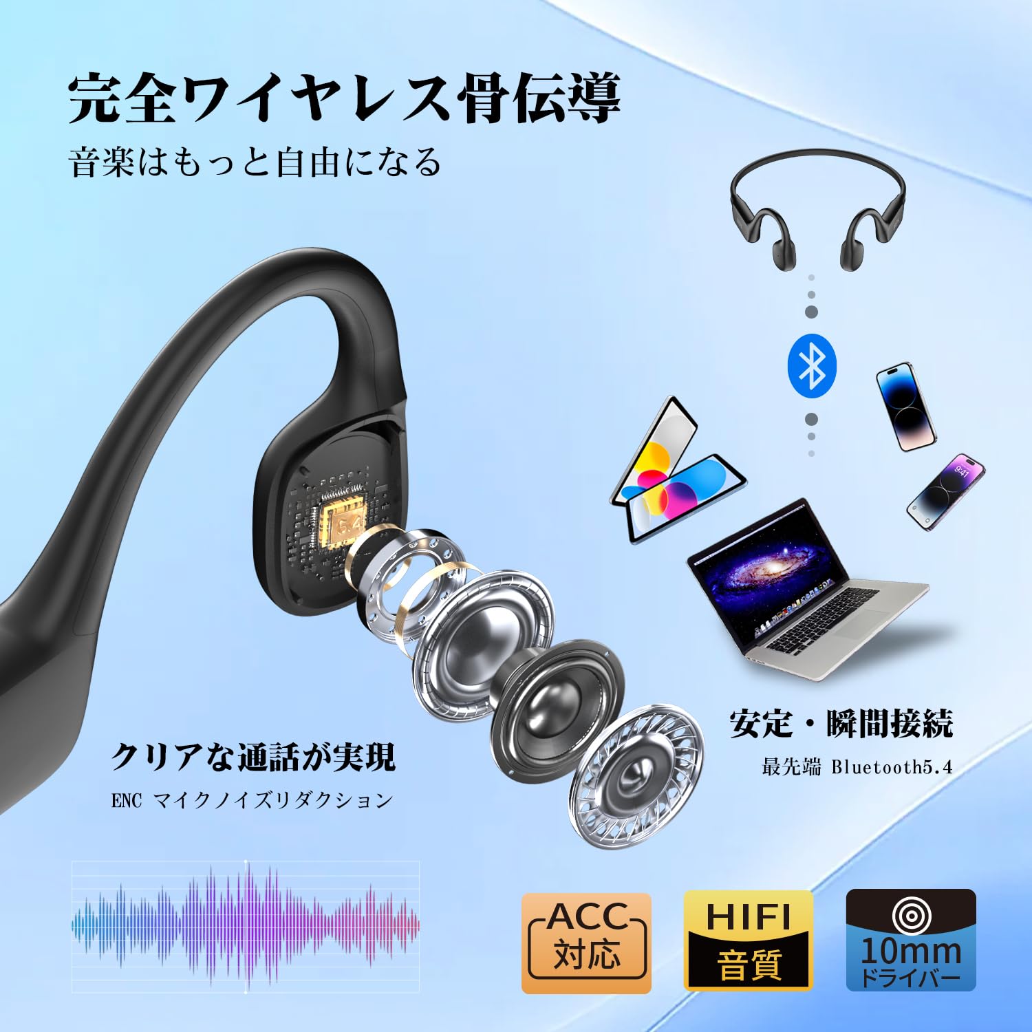 ATOM 骨伝導イヤホン ワイヤレス Amazon.co.jp: 骨伝導イヤホン Bluetooth5.4 ワイヤレス【18時間連続